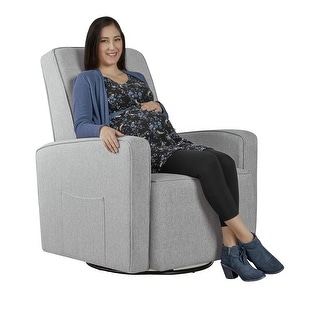 Evolur Holland Upholstered Plush Seating Glider Swivel