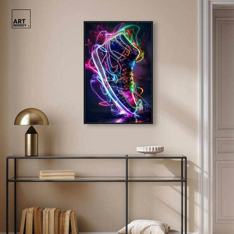 Bright Lights Sneaker Canvas by Art Remedy