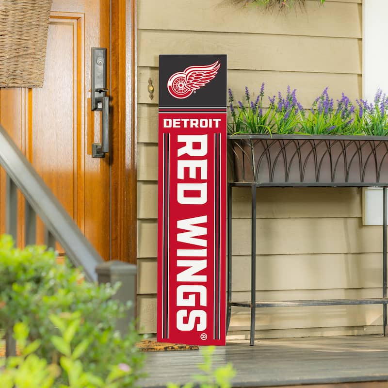 47" Double Sided Seasonal Porch Leaner, Detroit Red Wings - 47" x 11.25"