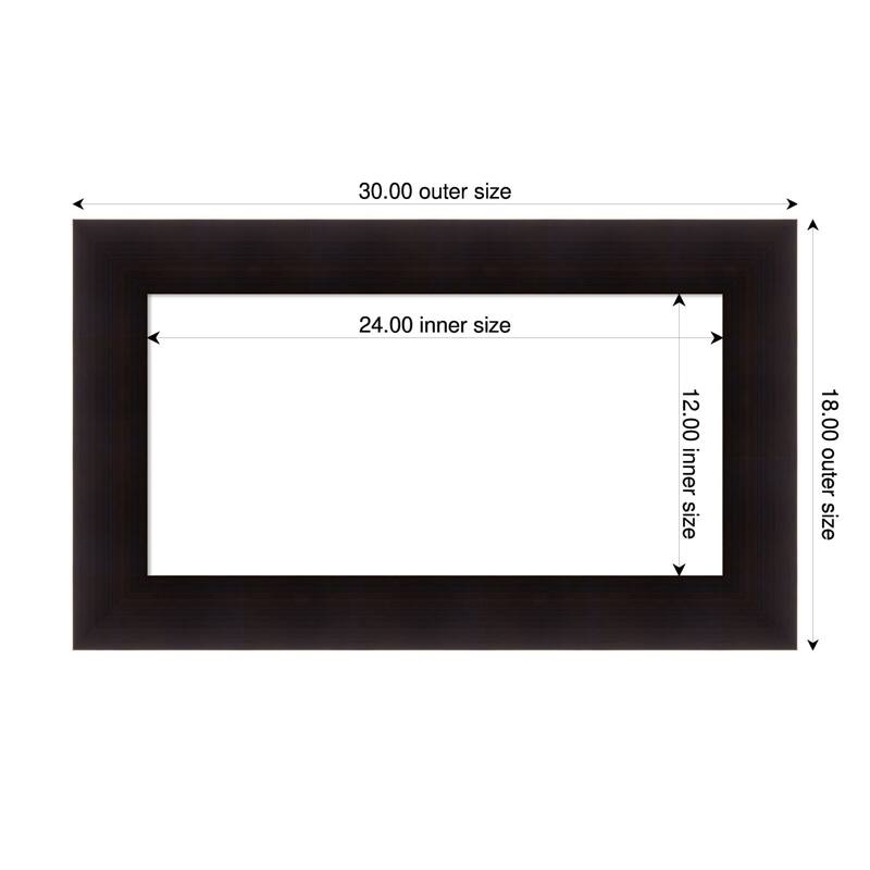 Amanti Art Portico Espresso Framed Dry Erase Magnetic Board - 30 x 18 in