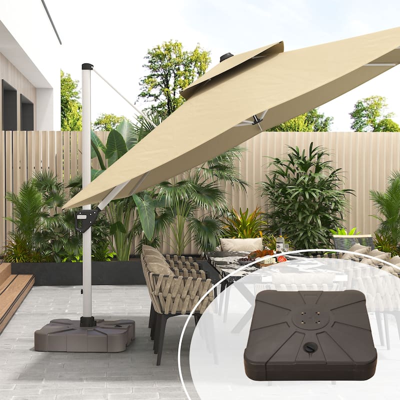 308 lbs Coffee Patio Square HDPE Umbrella Base