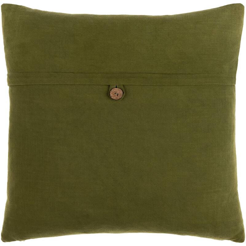 Artistic Weavers Demetra Traditional Button Throw Pillow - 18 x 18 - Polyester - Olive