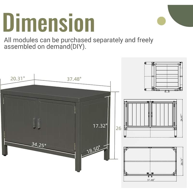 Outdoor Kitchen Island with Storage, Aluminum Kitchen Storage Island Outdoor Grill Table