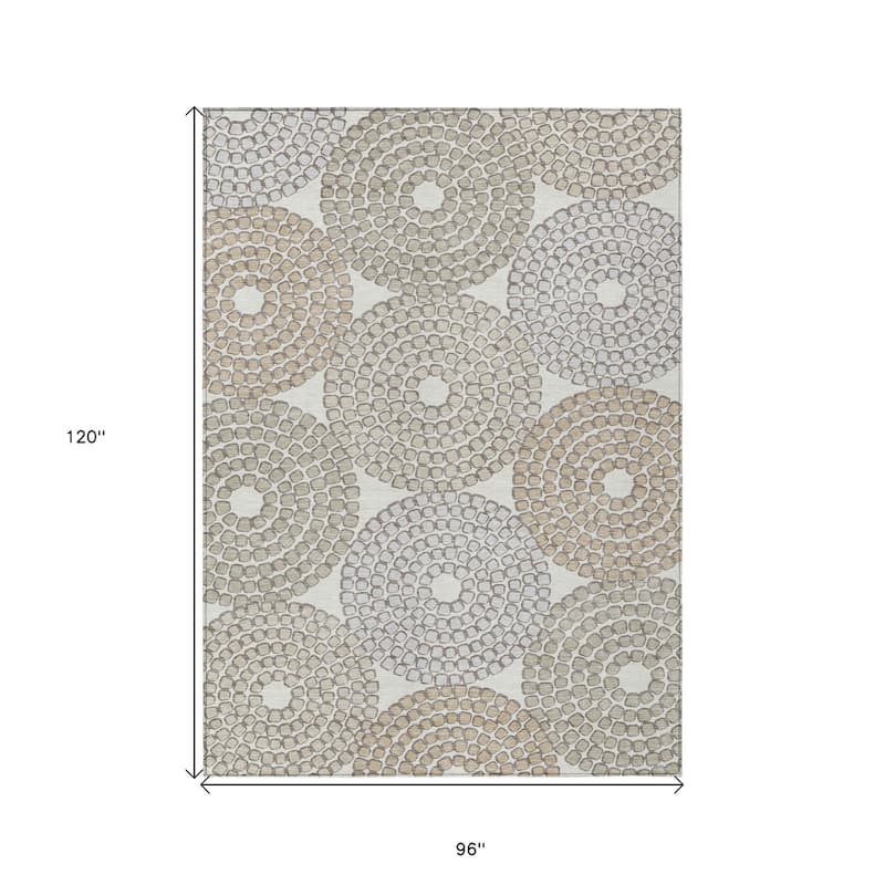 HomeRoots Geometric Transitional Rectangle Outdoor Rug