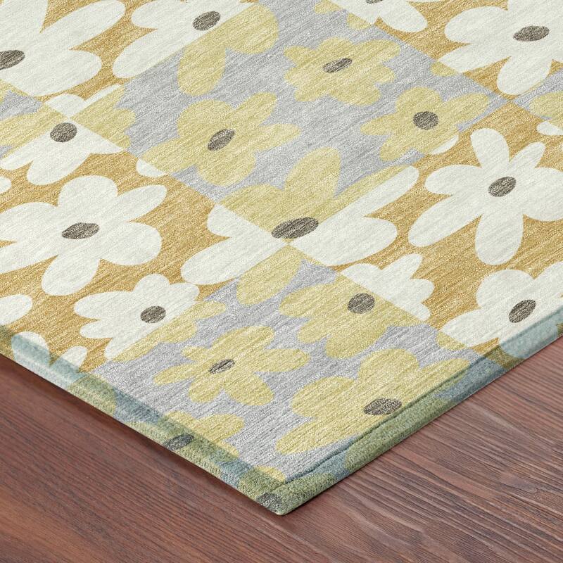 Machine Washable Indoor/ Outdoor Floral Krissy Chantille Rug