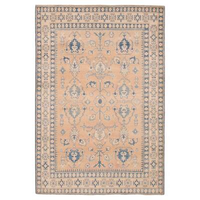 ECARPETGALLERY Hand-knotted Finest Ghazni Tan Wool Rug - 5'7 x 8'1