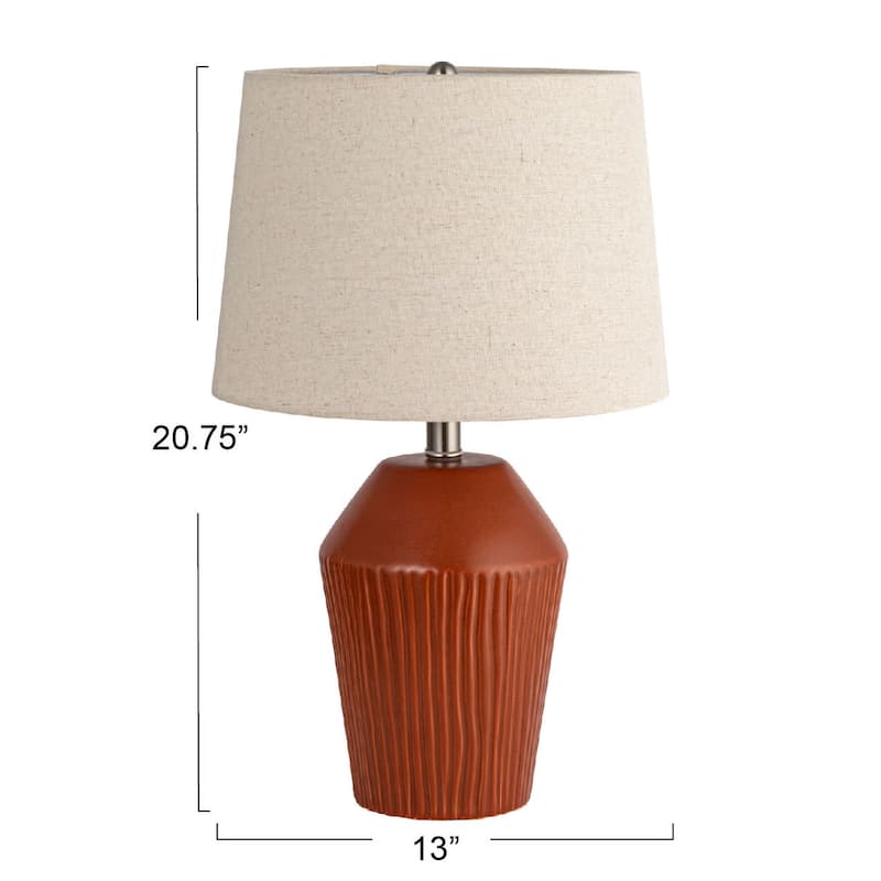 Stoneware Desk Lamp - 13.0"L x 13.0"W x 20.8"H