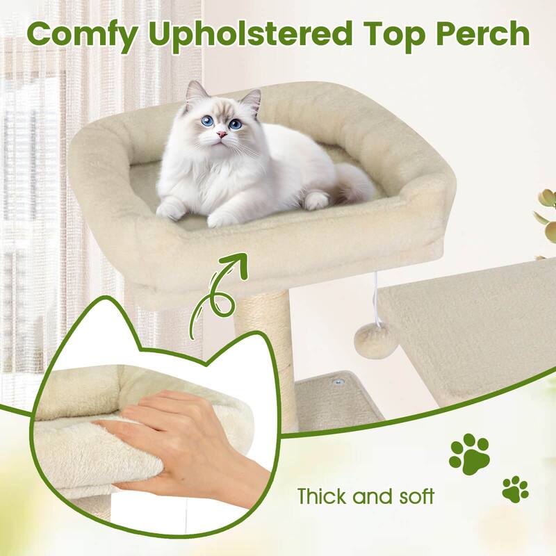 Costway 70” Cat Tree for Indoor Cats with Padded Top Perch, Dual - See Details