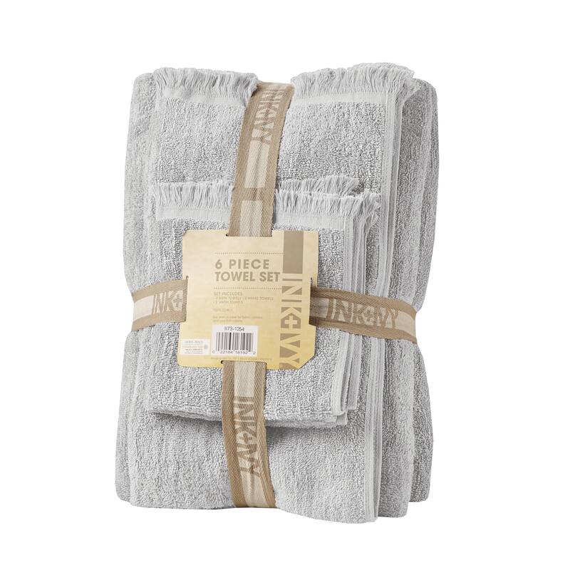 INK+IVY Atlas Cotton Dobby Slub 6 Piece Towel Set