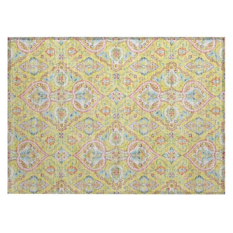 Machine Washable Indoor/Outdoor Traditional Spades Chantille Rug