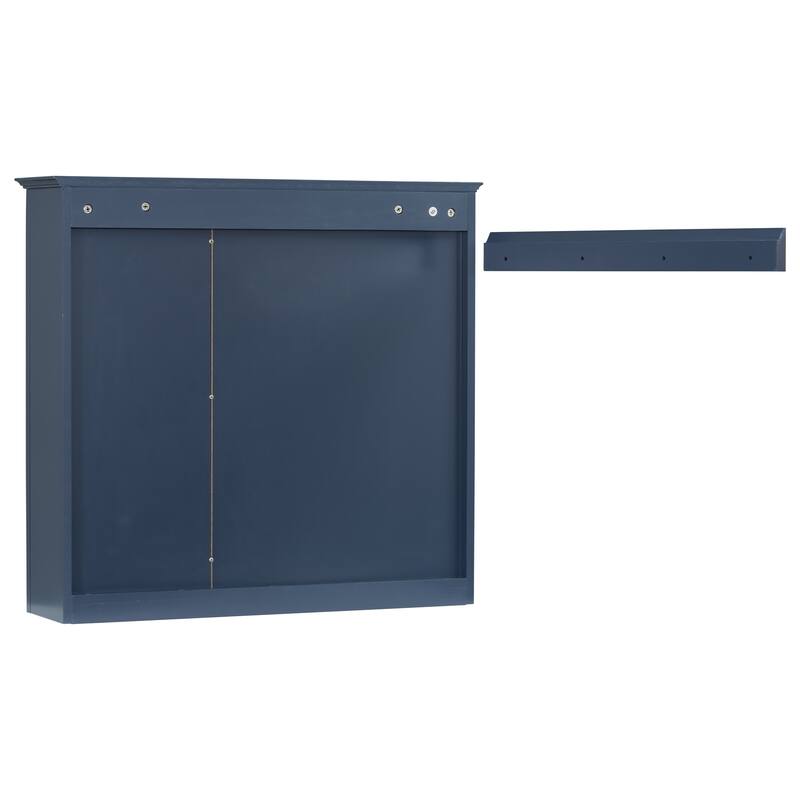 GDFStudio - Trellen Modern Wall-Mounted Bathroom Storage Cabinet with Mirror and 3 Open Shelves (No Bathroom Vanity) - 29.92"W