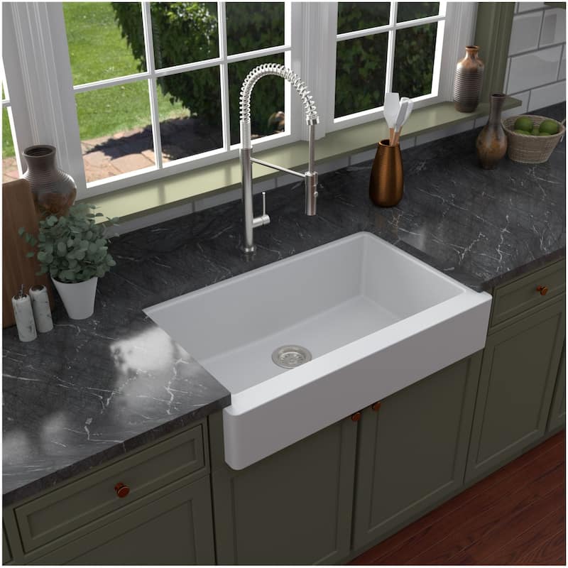 Karran USA QAR-740-PK1 Quartz QAR 34" Farmhouse Single Basin Quartz