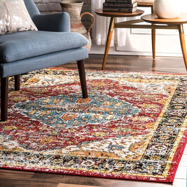 Porch & Den Foothill Vintage Bloom Border Indoor/ Outdoor Area Rug. Opens flyout.