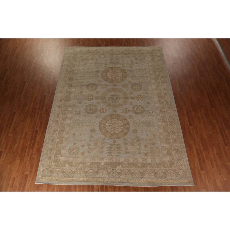 Vegetable Dye Oushak Turkish Large Rug Handmade Wool Carpet - 10'0"x 13'6"