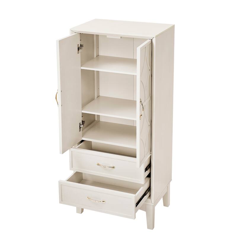 53.5" Tall Kitchen Pantry Cabinet, Mid-Century Modern Sideboard Buffet, Retro Storage Cabinet with Doors and Drawers