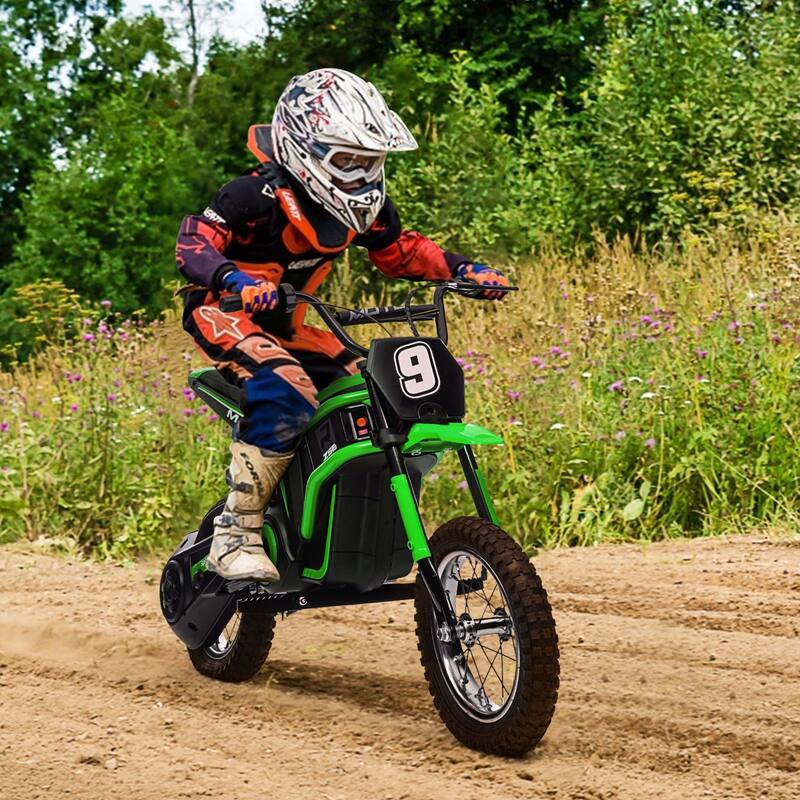 24V Kids Electric 3-Speed Dirt Bike, Motorcycle with Shock for Aged 8-14 Kids Best Gift