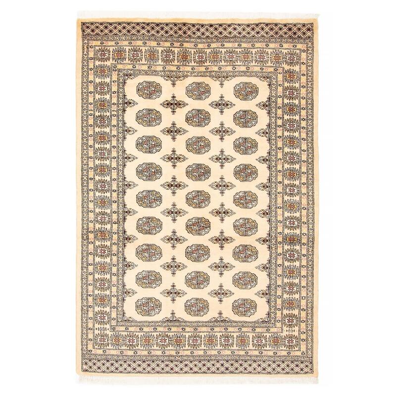 ECARPETGALLERY Hand-knotted Peshawar Bokhara Beige Wool Rug - 4'8 x 6'8 - 4'8 x 6'8 - Beige