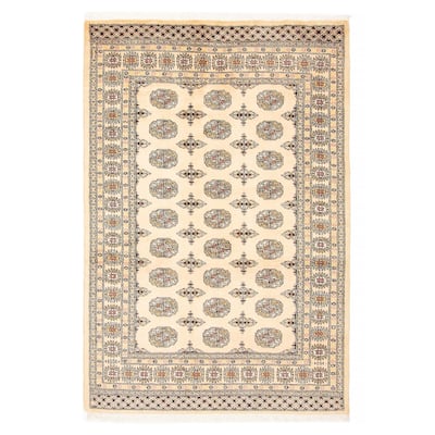 ECARPETGALLERY Hand-knotted Peshawar Bokhara Beige Wool Rug - 4'8 x 6'8