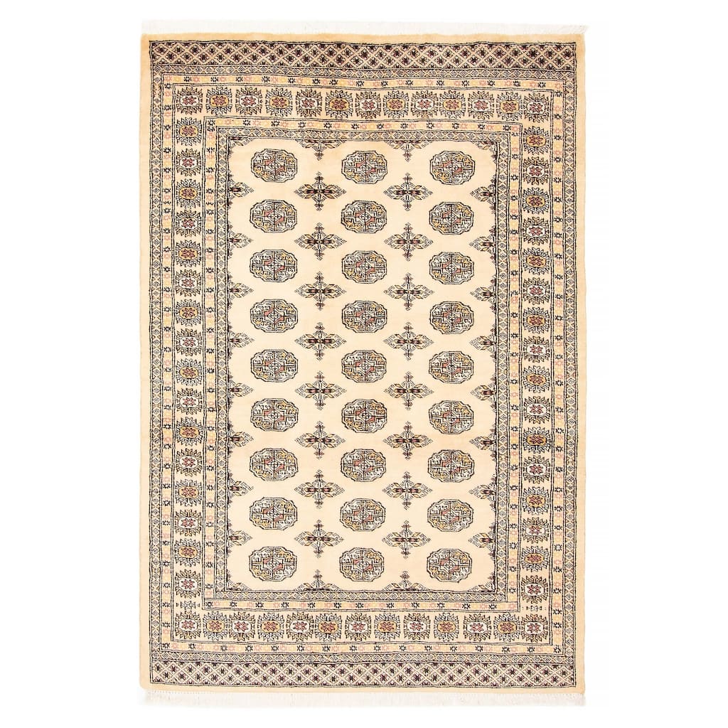ECARPETGALLERY Hand-knotted Peshawar Bokhara Beige Wool Rug - 4'8 x 6'8