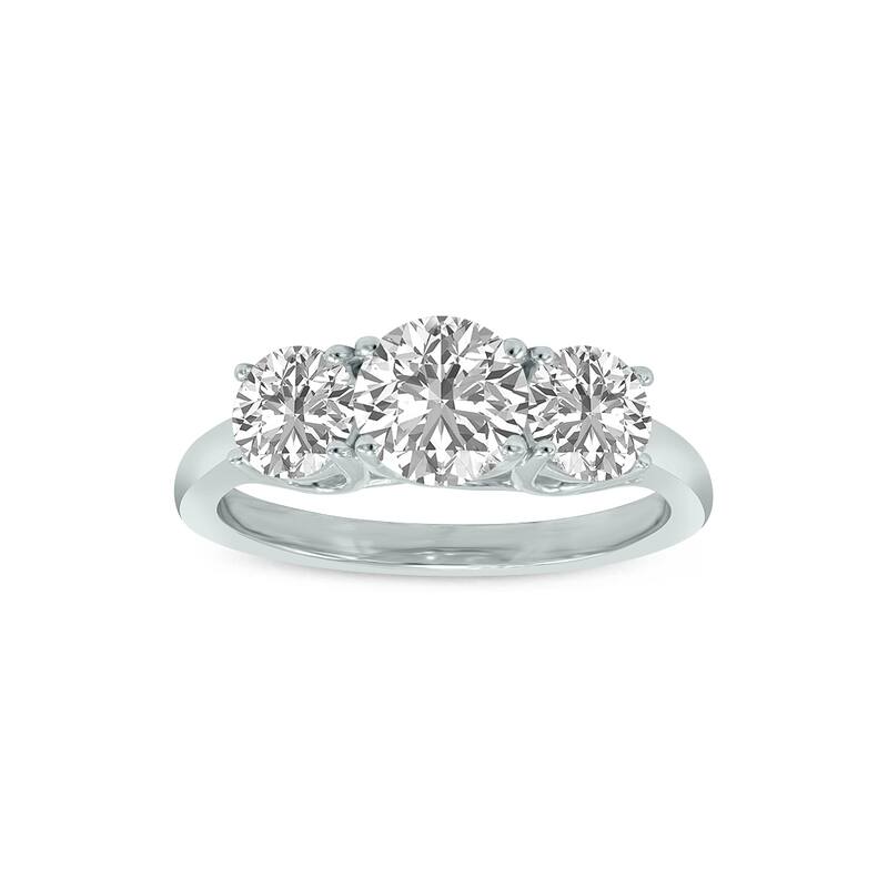 Marquee 1.50 Carat TW Three Stone Lab Grown Diamond Ring in 14K White Gold