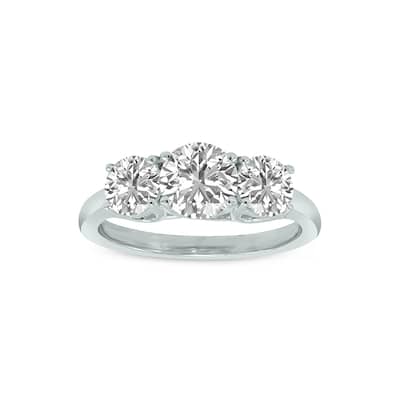 Marquee 1.50 Carat TW Three Stone Lab Grown Diamond Ring in 14K White Gold