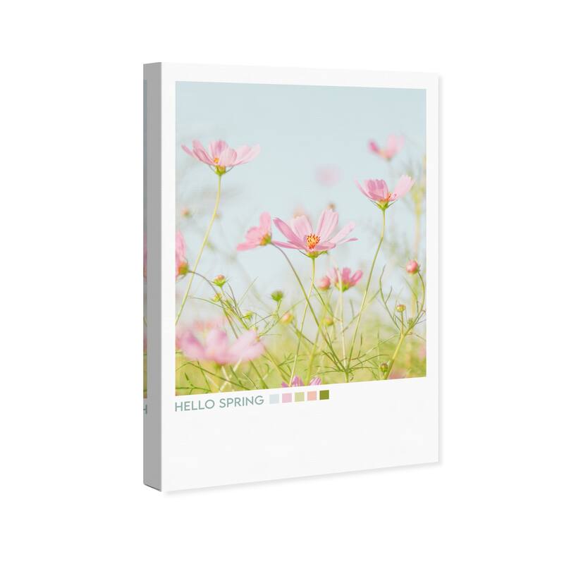 Wynwood Studio Prints Floral and Botanical Hello Spring Palette Blue and Light Blue Wall Art Canvas Print
