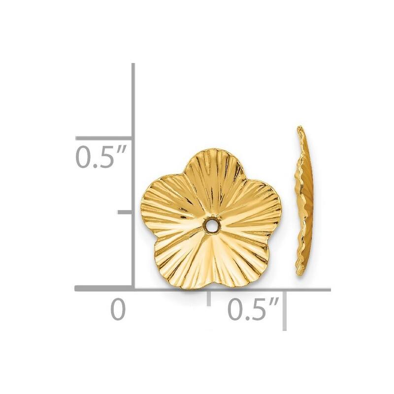 Curata 14k Yellow Gold Textured Polished Earrings - Jackets 12x12mm