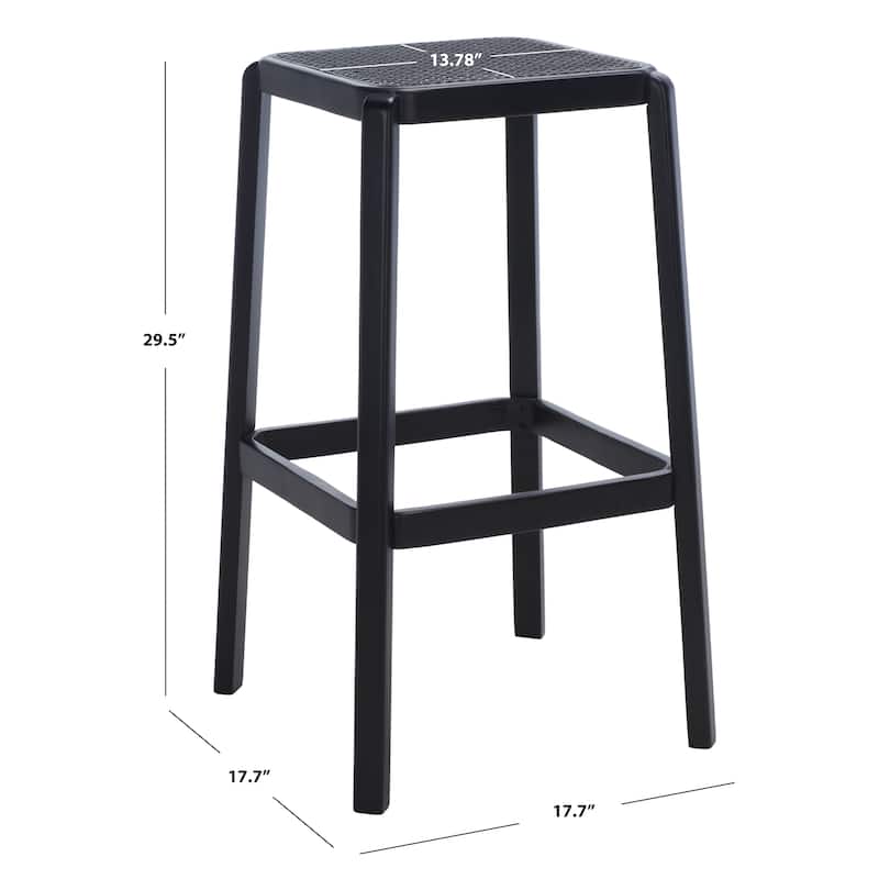SAFAVIEH Fleta Backless Cane Bar Stool - 18" W x 18" D x 30" H - 18Wx18Dx30H