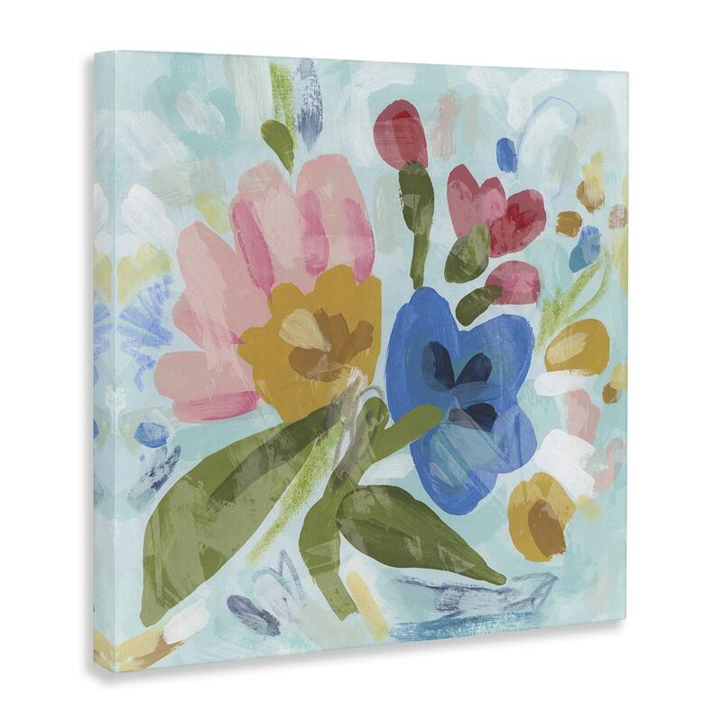 Stupell Stylish Pop Flowers Canvas Wall Art Design By June Erica Vess