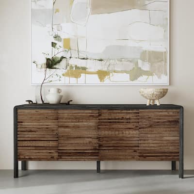 Classic Home Elodie 4-Door Sideboard - 79Wx17Dx34H