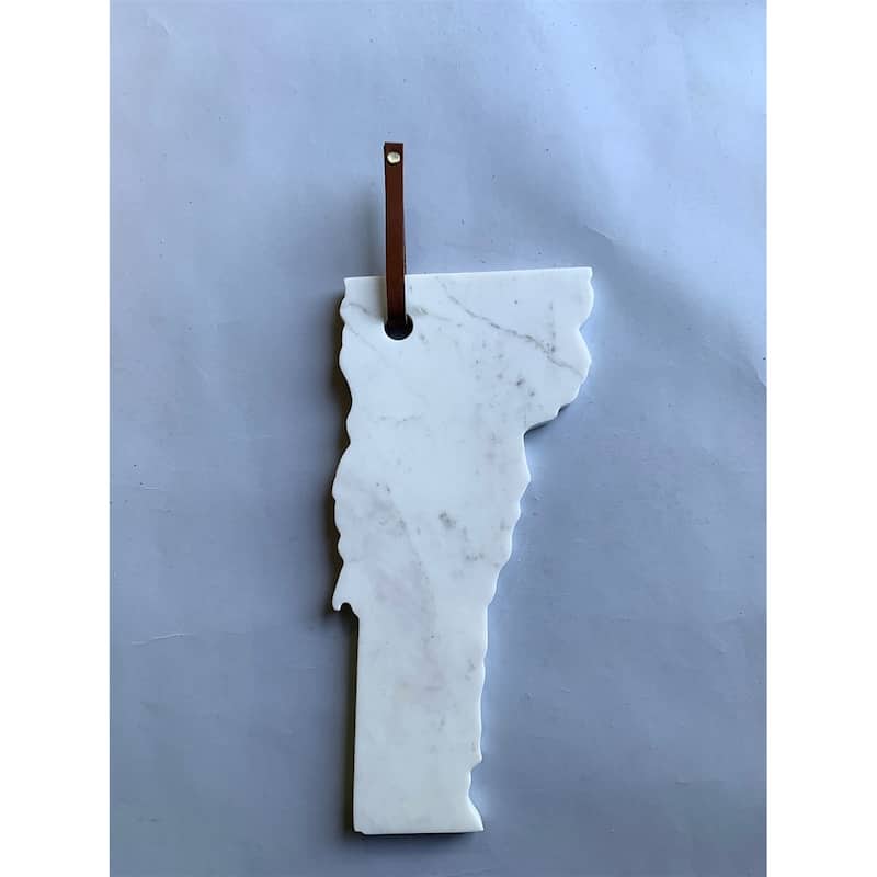 Lg Polished Marble "Vermont" Cutting Board - A - White