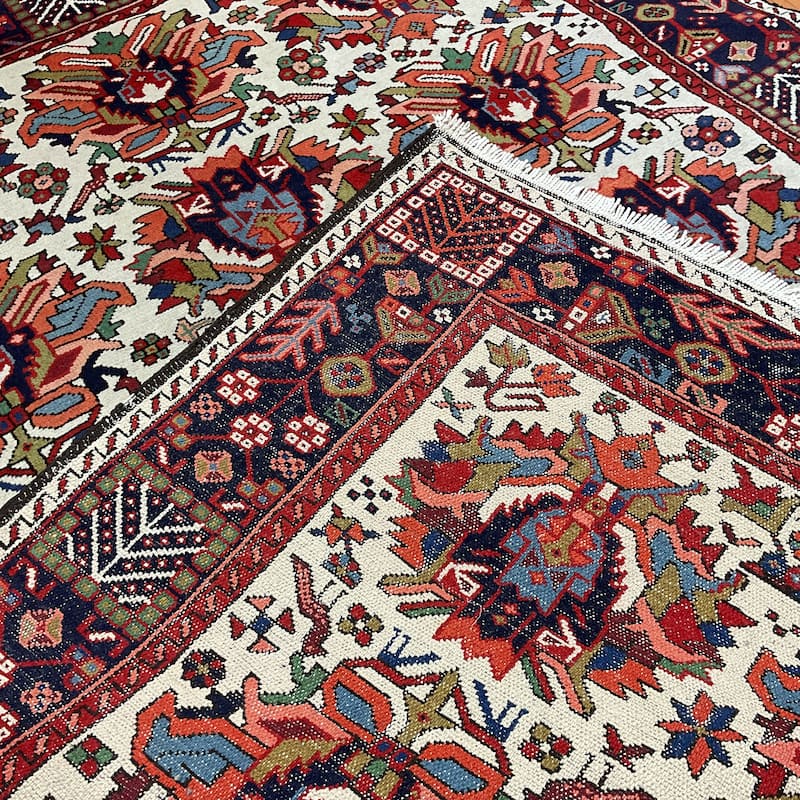 HERAT ORIENTAL Vintage 1920s Handmade Karaja Wool Rug - 5'2" x 6'11"