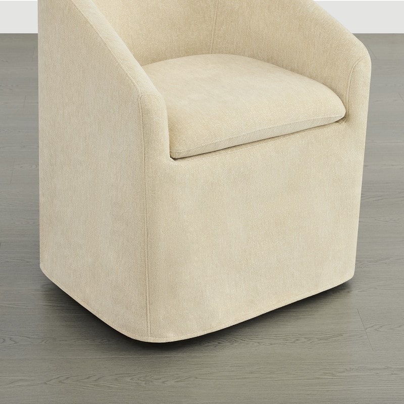 Spruce & Spring Modern Upholstered Dining Chair with Casters & Removable Slipcover