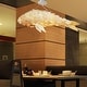 preview thumbnail 3 of 7, Light Lantern Fish Shaped Handmade Wood Ceiling Pendant Lamp - 23.6x9.8in