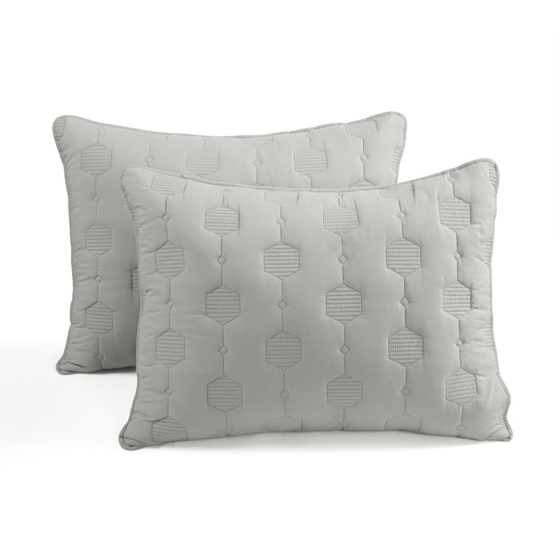 Lush Decor Hexagon Honeycomb Embroidered Textured Cotton Quilt