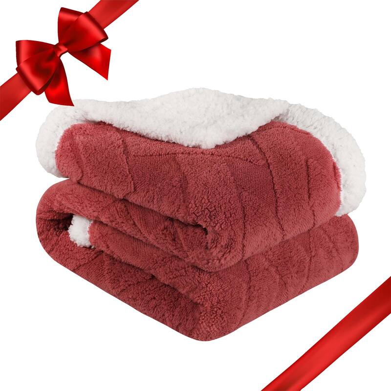Superior Nuuk Jacquard Lattice Fluffy Sherpa Fleece Blanket
