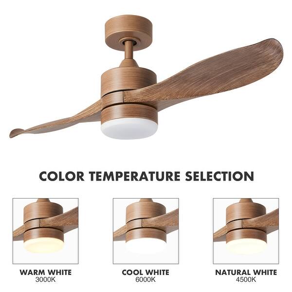 Co Z 42 2 Blade Reversible Led Ceiling Fan W Light Kit Remote Control Timer Overstock 31623938