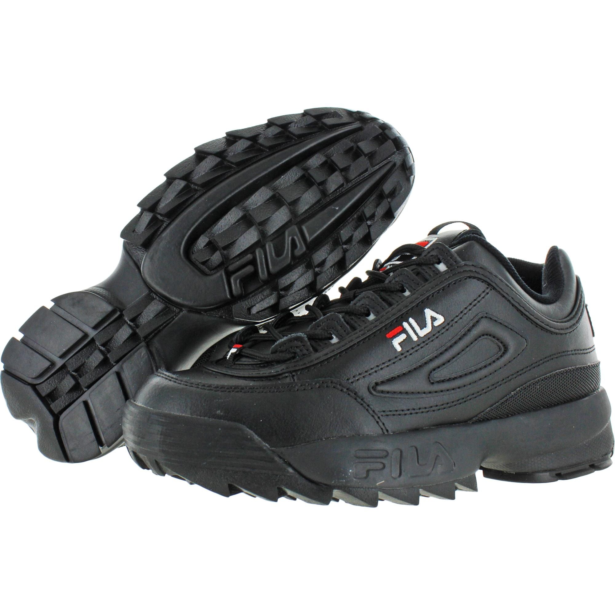 fila black leather shoes