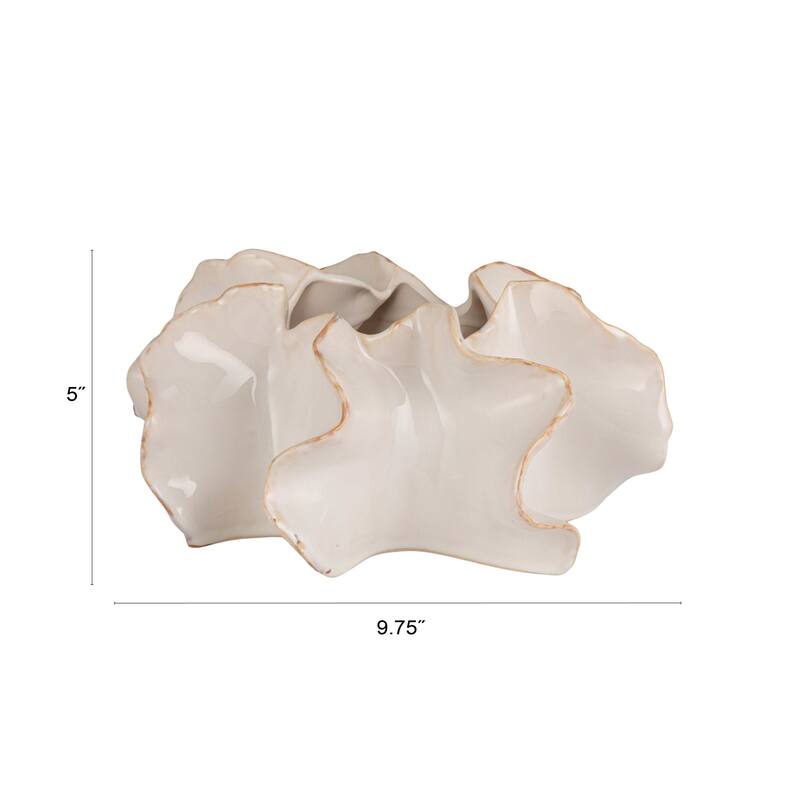 Stoneware Organic Shaped Planter in Reactive Glaze