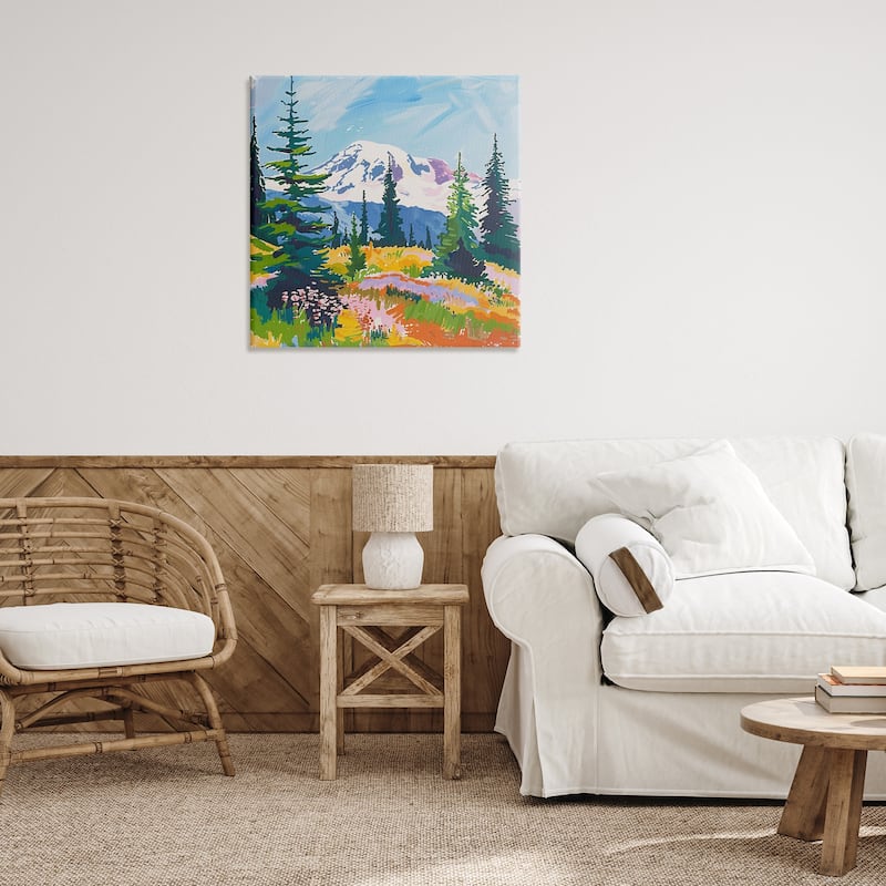 Stupell Peaceful Mountain Valley Scenery Canvas Wall Art Design By Walker Noble