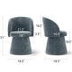preview thumbnail 3 of 8, 21.5" Wide Upholstered Swivel Barrel Vanity Stool with Pedestal Base