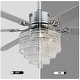 preview thumbnail 10 of 18, Cusp Barn 65" Ceiling Fan with Light and Remote,Modern Gorgeous Crystal Light Fixture,Silent Reversible Motor Fan Light,6-Speeds