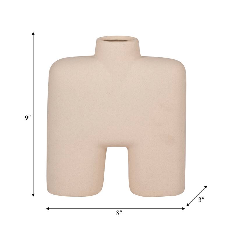 Sagebrook Home Ceramic Square Shape Vase, Square, Solid
