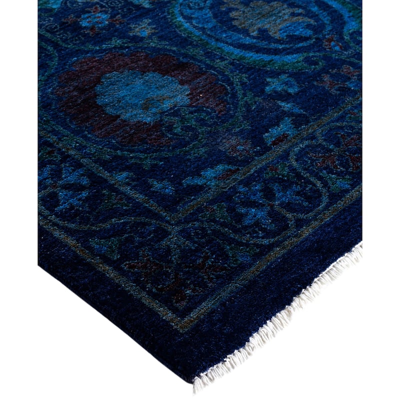 Overdyed One-of-a-Kind Hand-Knotted Area Rug - Navy - 12' 1" x 17' 7"