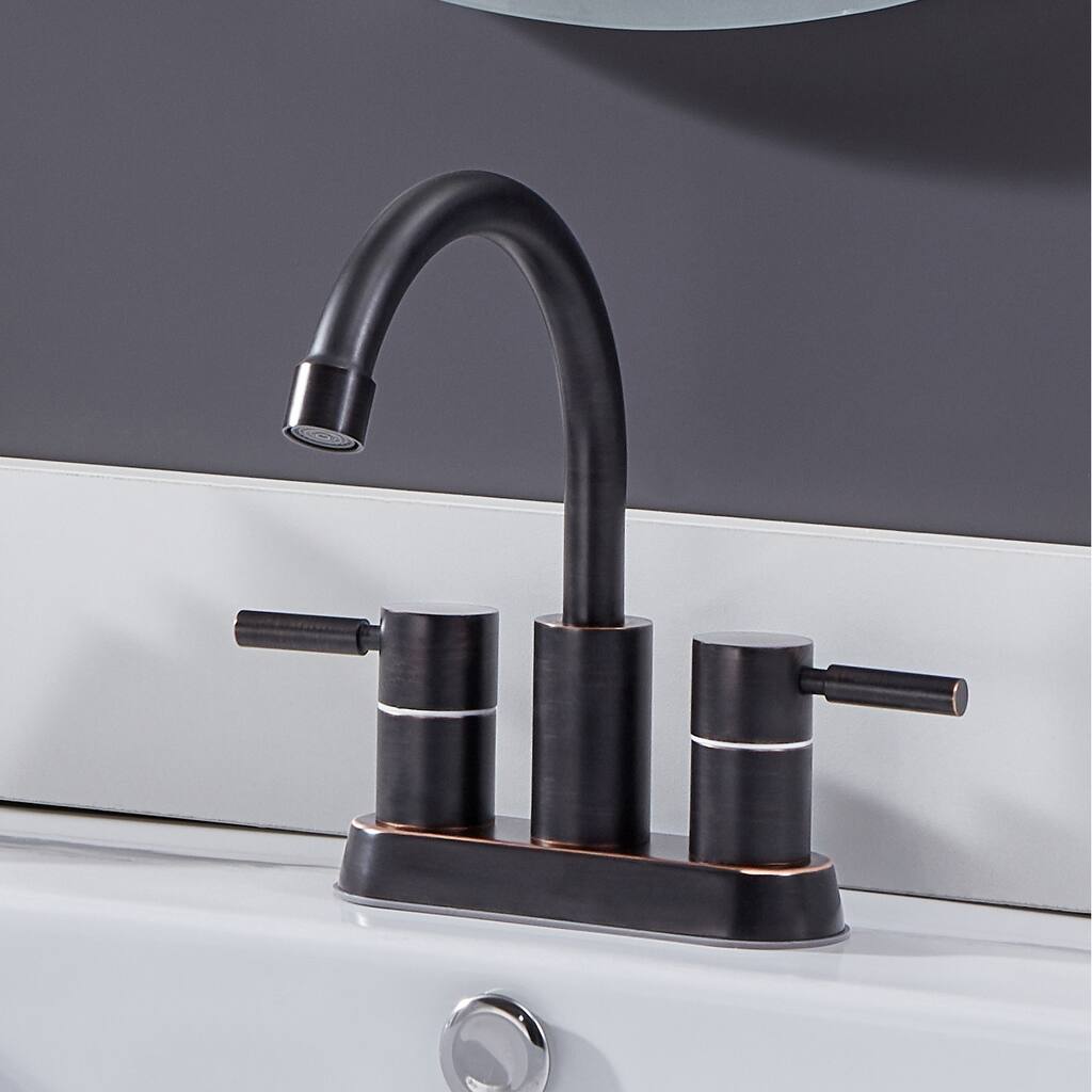 Bathroom Faucet, Oil Rubbed Bronze 2 Handle Bathroom Sink Faucet, 360 Degree High Arc Swivel