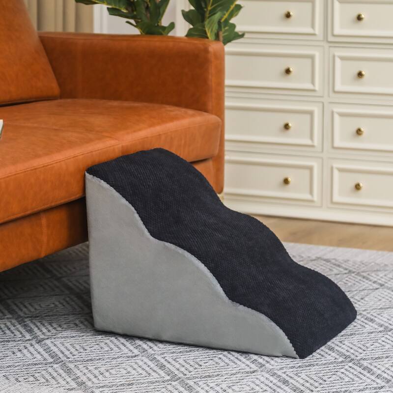 Adeco 3-Tier Dog Stairs Soft Dog Ramp with Removable Cover