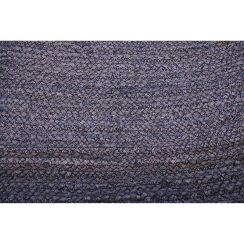 ECARPETGALLERY Flat-Weave Palas Denizli Dark Navy Jute Rug - 5'3 x 7'5