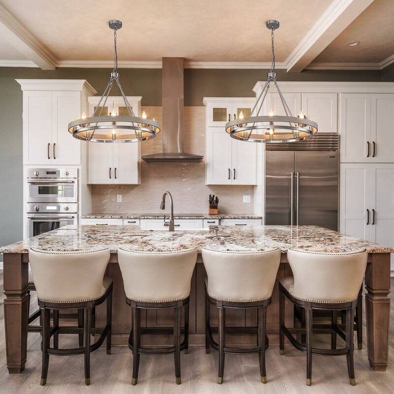 Industrial Chic Candle Chandelier 8-Light for Living Room Foyer