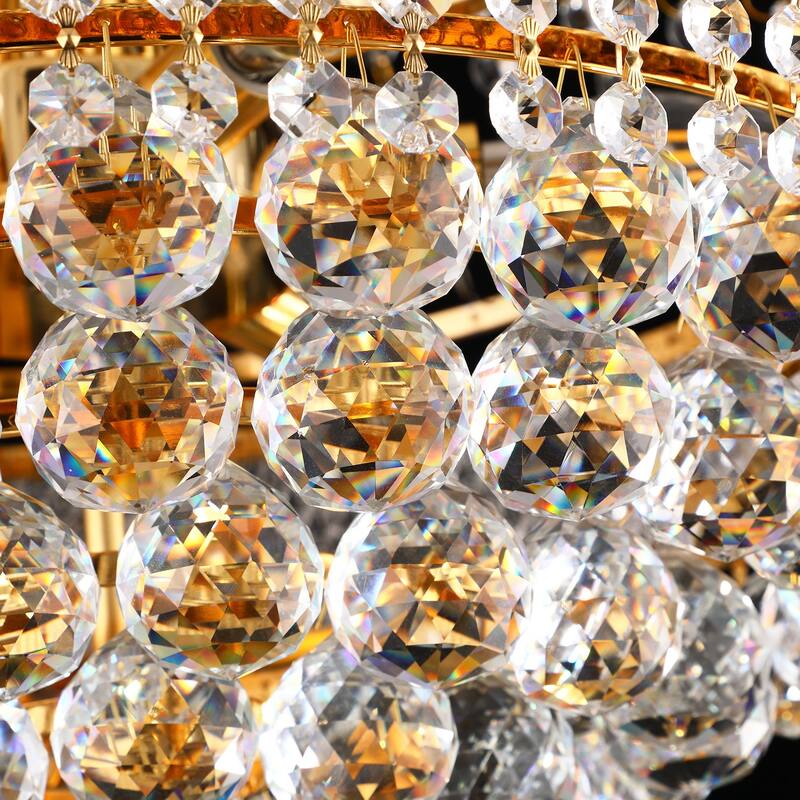 Crystal Chandelier French Empire Ceiling Light with LED Bulbs