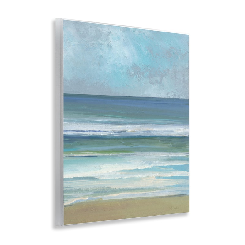 Stupell Calming Blue Waves Impression Wall Plaque Art Design By Sally Swatland